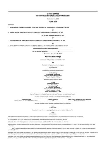 Thumbnail Kaixin Holdings 20-F Annual Report 2019