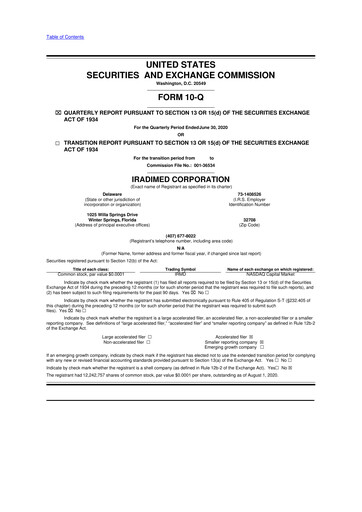 Thumbnail IRadimed 10-Q Quarterly Report FY2020 