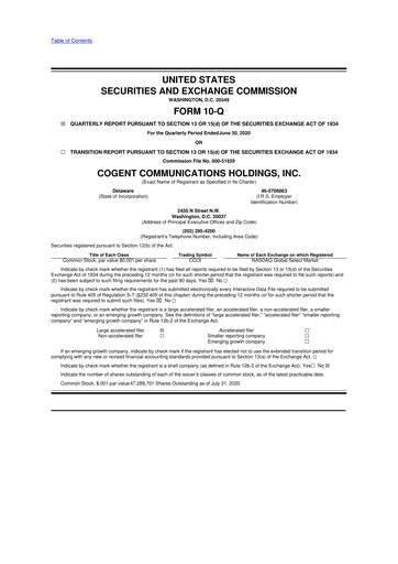 Thumbnail Cogent Communications
 10-Q Quarterly Report FY2020 