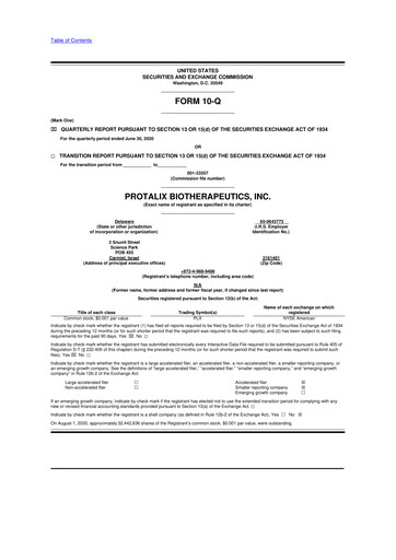 Thumbnail Protalix BioTherapeutics
 10-Q Quarterly Report FY2020 