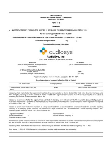 Thumbnail AudioEye 10-Q Quarterly Report FY2020 
