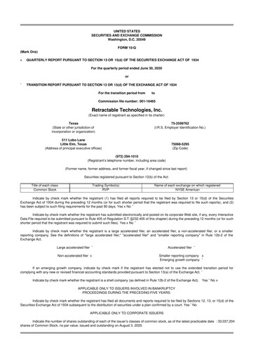 Thumbnail Retractable Technologies 10-Q Quarterly Report FY2020 