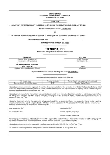Thumbnail Eyenovia 10-Q Quarterly Report FY2020 