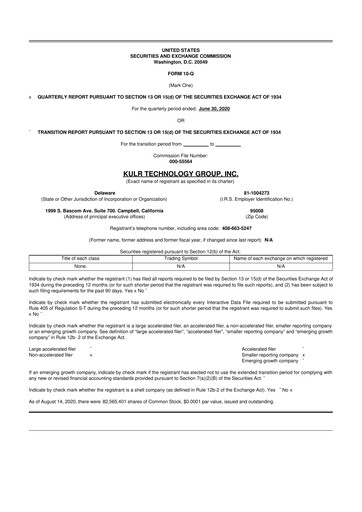 Thumbnail KULR Technology Group 10-Q Quarterly Report FY2020 