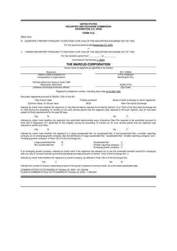 Thumbnail Marcus Corporation
 10-Q Quarterly Report FY2020 