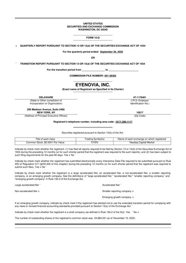 Thumbnail Eyenovia 10-Q Quarterly Report FY2020 