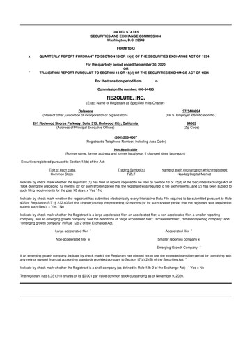 Thumbnail Rezolute 10-Q Quarterly Report FY2021 