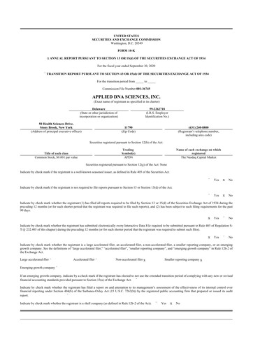 Thumbnail Applied DNA Sciences
 10-K Annual Report 2020