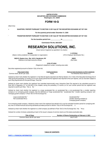 Miniature Research Solutions 10-Q Rapport trimestriel 2021 