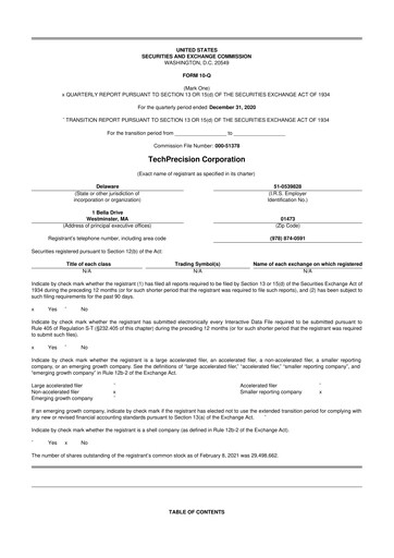 Thumbnail TechPrecision 10-Q Quarterly Report FY2021 