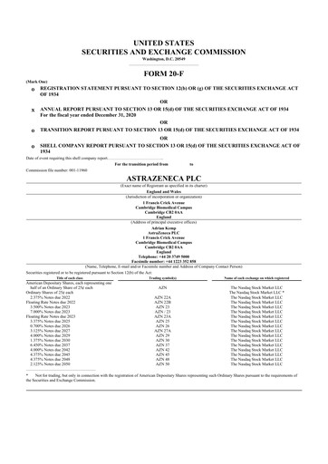 Thumbnail AstraZeneca 20-F Annual Report 2020