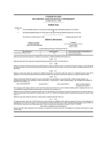 Thumbnail Abbott Laboratories 10-K Annual Report 2020