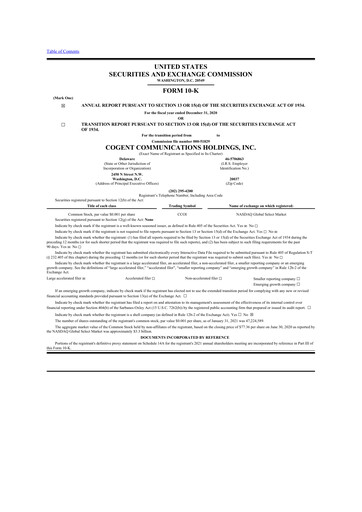 Thumbnail Cogent Communications
 10-K Annual Report 2020