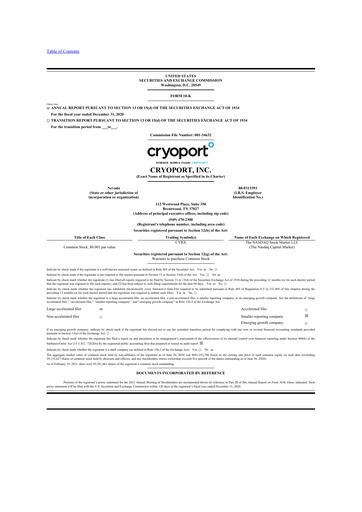 Thumbnail CryoPort 10-K Annual Report 2020