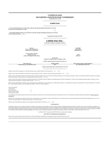 Thumbnail Lipocine 10-K Annual Report 2020