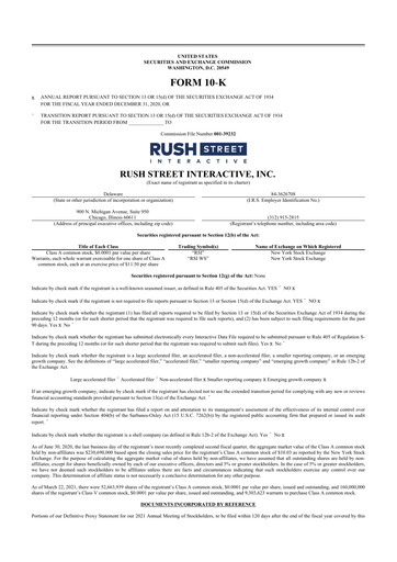 Thumbnail Rush Street Interactive 10-K Annual Report 2020