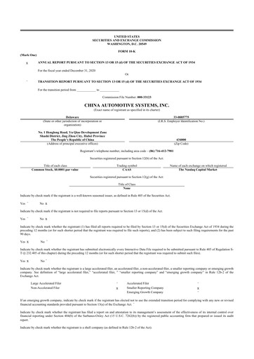 Thumbnail China Automotive Systems 10-K Annual Report 2020