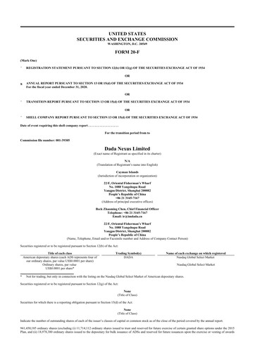 Thumbnail Dada Nexus 20-F Annual Report 2020