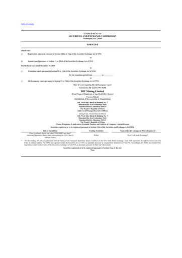 Thumbnail BIT Mining (500.com) 20-F Annual Report 2020