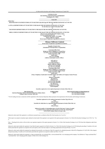 Miniature Sibanye-Stillwater
 20-F Rapport annuel 2020