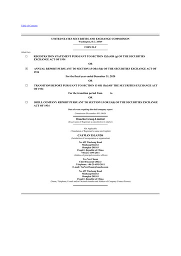 Thumbnail H World Group Limited 20-F Annual Report 2020