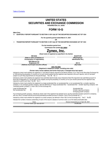 Thumbnail Zynex 10-Q Quarterly Report FY2021 