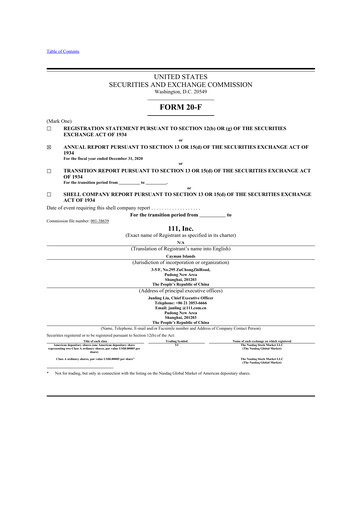 Thumbnail 111, Inc. 20-F Annual Report 2020