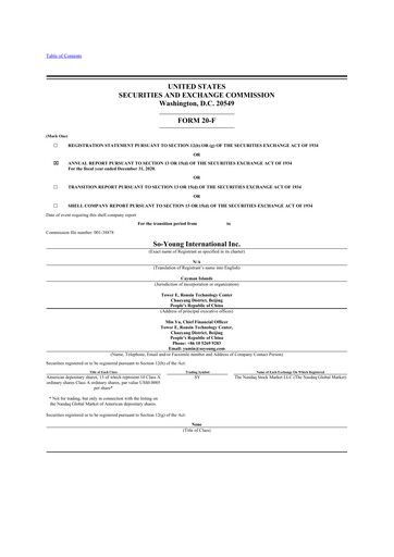 Thumbnail So-Young International 20-F Annual Report 2020