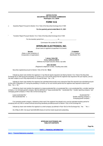 Thumbnail Interlink Electronics 10-Q Quarterly Report FY2021 