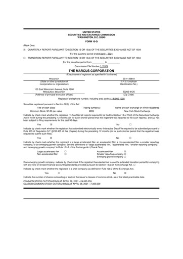 Thumbnail Marcus Corporation
 10-Q Quarterly Report FY2021 