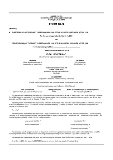 Thumbnail Ideal Power 10-Q Quarterly Report FY 