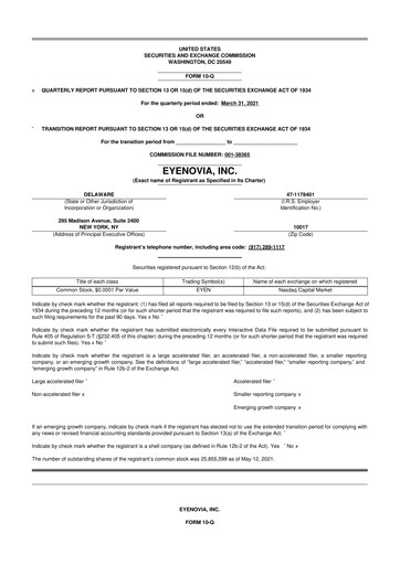 Thumbnail Eyenovia 10-Q Quarterly Report FY2021 