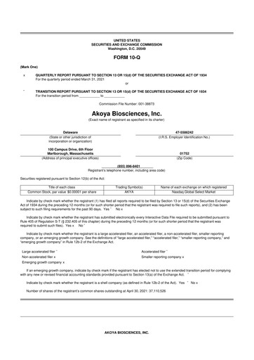 Thumbnail Akoya Biosciences 10-Q Quarterly Report FY2021 