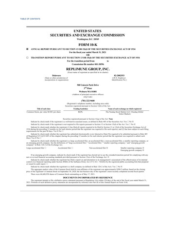 Thumbnail Replimune

 10-K Annual Report 2021