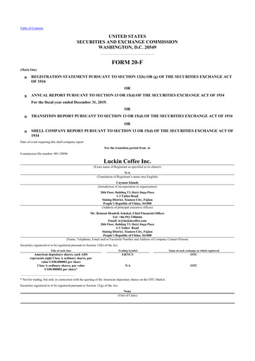 Thumbnail Luckin Coffee 20-F Annual Report 2019