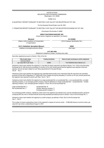 Thumbnail Great Southern Bancorp 10-Q Quarterly Report FY2021 