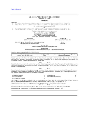 Thumbnail The First Bancshares 10-Q Quarterly Report FY2021 