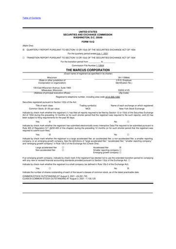 Thumbnail Marcus Corporation
 10-Q Quarterly Report FY2021 