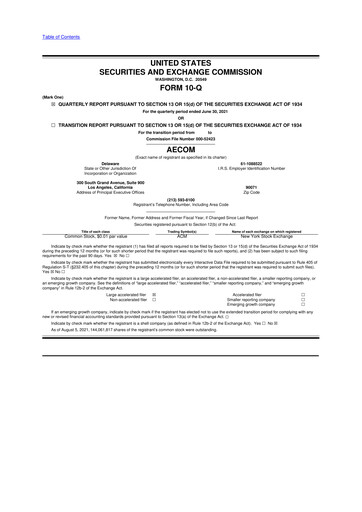 Thumbnail AECOM 10-Q Quarterly Report FY2021 