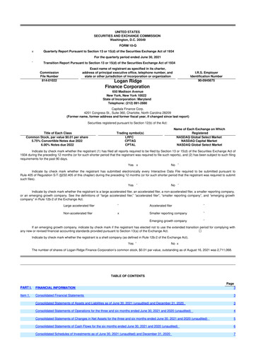 Thumbnail Logan Ridge Finance 10-Q Quarterly Report FY 