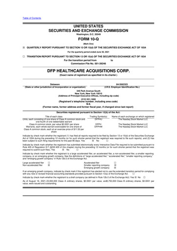 Thumbnail The Oncology Institute 10-Q Quarterly Report FY2021 