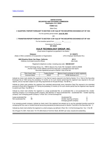 Thumbnail KULR Technology Group 10-Q Quarterly Report FY2021 