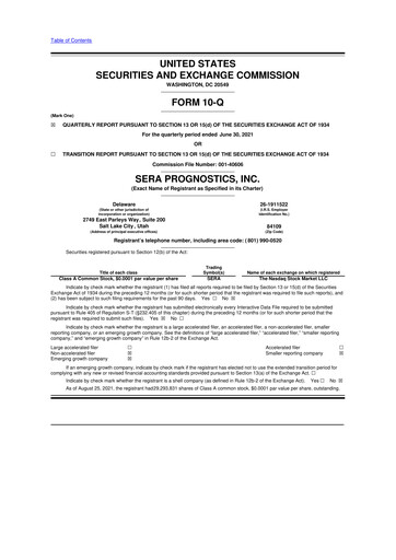 Miniature Sera Prognostics 10-Q Rapport trimestriel 2021 