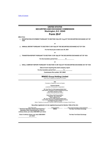 Thumbnail MINISO Group 20-F Annual Report 2021