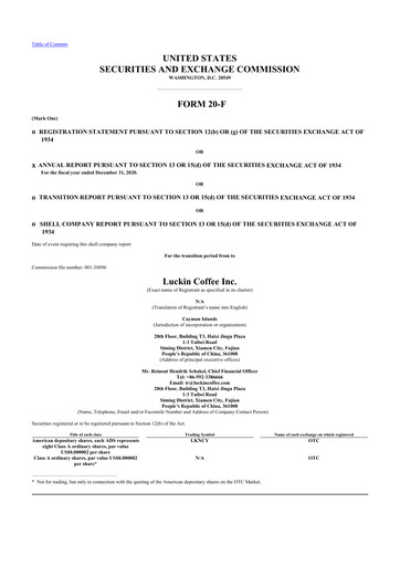 Thumbnail Luckin Coffee 20-F Annual Report 2020