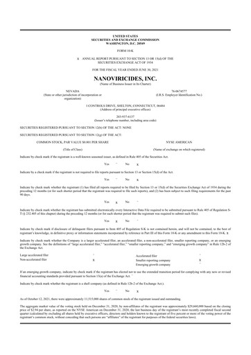 Thumbnail NanoViricides 10-K Annual Report 2021