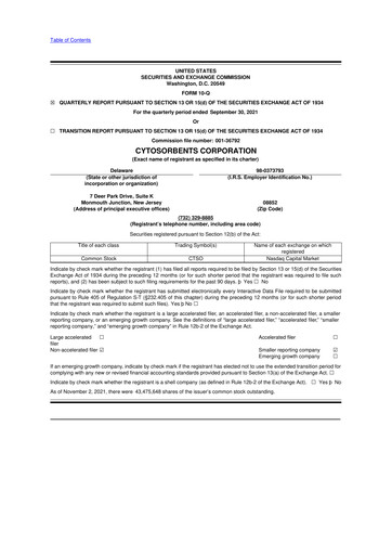 Miniature Cytosorbents 10-Q Rapport trimestriel 2021 