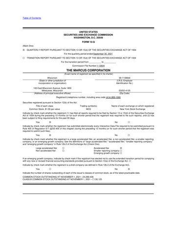 Thumbnail Marcus Corporation
 10-Q Quarterly Report FY2021 