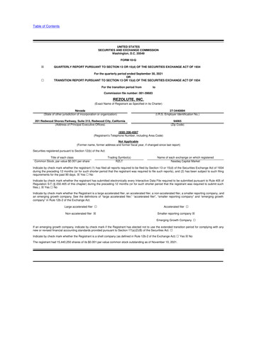 Thumbnail Rezolute 10-Q Quarterly Report FY2022 