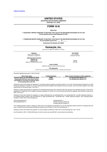 Thumbnail Humacyte 10-Q Quarterly Report FY2021 